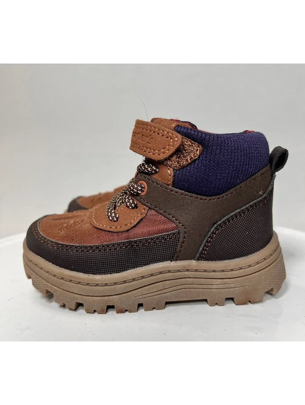 Toddler Boys CARTER'S CYRUS Brown Blue Ankle Boots Shoes 6